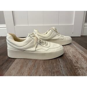 VINCE Warren Court Leather Sneaker in SZ WOMENS 8.5 white